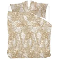 Merkloos Couverture de lit pour deux personnes - Jaune avec motif floral
