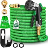 Markenlos Tuyau d'arrosage flexible, 7,5 mètres | 3 couches en latex | Pistolet de pulvérisation ergonomique avec 10 fonctions | Idéal pour le jardinage et les travaux extérieurs