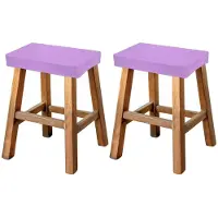 OEM Housses pour tabourets de bar - Rectangulaires et élastiques - Pour tabourets de bar - Violet - Lot de 2 - Dimensions : 40-50 cm x 25-35 cm