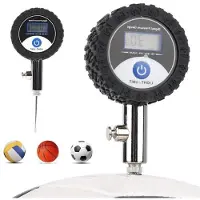 Markenlos Manomètre numérique pour ballons, avec boîtier métallique et conception portable, adapté au football, au basketball et au volleyball