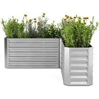 Merkloos Bordure de jardin surélevée - En forme de L - 160 x 160 cm - Résistante aux intempéries