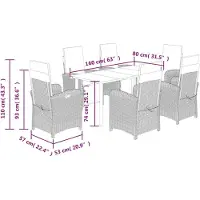 vidaXL Ensemble de jardin 7 pièces avec coussins gris clair Poly rotin