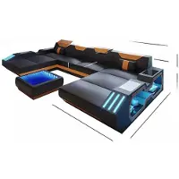 AEA Ledersofa Designer Sofa Ecksofa U-Form Modernes Sofa Ecksofa Polster Garnituren