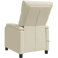 vidaXL Fauteuil de relaxation de massage, couleur crème, revêtement en similicuir, marque