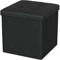 Merkloos Pouf de rangement en cuir PU, avec mécanisme rabattable et espace de rangement