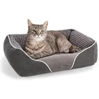 Markenlos Coussin pour chien réversible, carré, matelas pour chien
