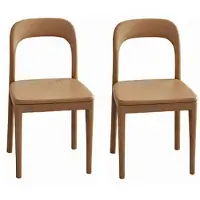 AEA Ensemble de salle à manger moderne en bois, style élégant, comprenant 2 chaises, couleur marron