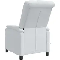 vidaXL Fauteuil de relaxation de massage, blanc, revêtement en tissu, marque