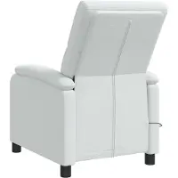 vidaXL Fauteuil de relaxation de massage, blanc, revêtement en tissu, marque
