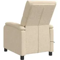 vidaXL Fauteuil de relaxation de massage, couleur crème, revêtement en tissu