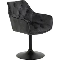 Dripio Fauteuil Birte, pivotant à 360°, en velours, avec structure métallique, couleur anthracite, vendu à l'unité