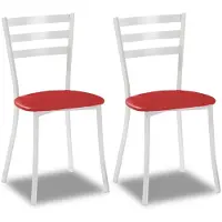 Dripio Ensemble de 2 chaises de salle à manger, couleur rouge, en métal et similicuir, dimensions : 39 x 46 x 84 cm