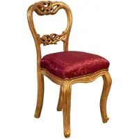 Dripio Fauteuil, rouge, 43,5 x 45,5 x 83,5 cm, revêtement en Alcantara, style Louis XVI
