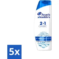 Head & shoulders 5 x Shampooing et après-shampooing 2-en-1 Anti-pellicules Classique, 270 ml - Pack avantage - 5 pièces