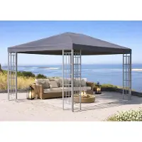 Selius Tente de réception - 3x4 mètres - Anthracite - Polyester PVC enduit - 260 g/m² - Structure en acier gris - Tente de jardin