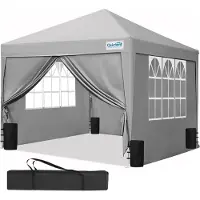 Selius Pavillon pliable de 3x3 mètres, imperméable, avec parois latérales