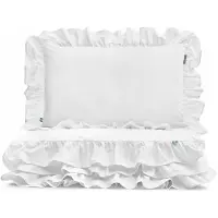 Mumla Blanc Ensemble de Linge de Lit 90x120 cm avec Volant