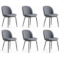 AEA Chaises de salle à manger (6x) Grises, style moderne, couleur anthracite, rembourrées, design loft