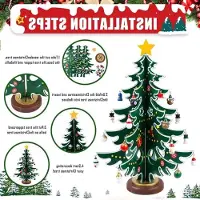 Markenlos Calendrier de l'Avent en bois 2024 avec un sapin de Noël et 28 décorations, compte à rebours de 24 jours pour adultes et enfants, idéal pour les cadeaux et la décoration
