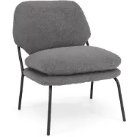 Dripio Fauteuil d'accent avec revêtement en polaire douce, hauteur d'assise de 48 cm, couleur gris