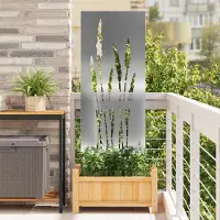 Syfax Jardin Toile pare-vue Argent 50 x 140 cm Acier galvanisé