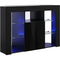 Syfax Meuble TV d'angle LED noir 100x40x68cm Matériau dérivé du bois