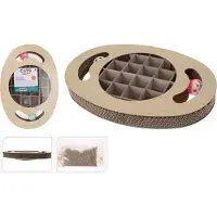 Cats Collection Arbre à gratter pour chat, jouet interactif, en carton et en bois, avec 2 boules, dimensions : 36 x 25 x 5 cm