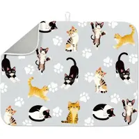 Merkloos Tapis absorbant en microfibre pour gamelles de chats