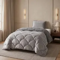 Royal Textile Sleeptime : Doudou moelleux "Lazy Teddy", couleur taupe/gris, dimensions : 140x200 cm + 1 coussin de 60x70 cm