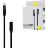 Wisam Câble Ecobox, connecteur LCD, Type-C, Lightning, alimentation 27W, technologie Power Delivery (PD), couleur noire