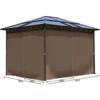 Selius Panneaux latéraux pour pavillon avec toit rigide, dimensions 3x3,6 mètres, avec fermeture éclair