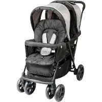 Bambisol Poussette double - Complètement équipée - Housse de pluie incluse - Facile à plier