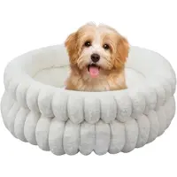 Merkloos Lit rond pour chien, lavable et amovible
