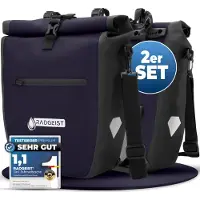 RADGEIST Sac à vélo pour porte-bagages, imperméable et doté de bandes réfléchissantes - Bleu