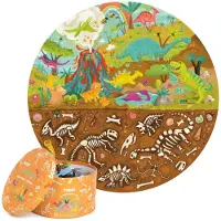 Click Europe Puzzle rond, 150 pièces, Boppi - Dinosaures