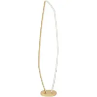 Eglo Lampadaire LED Vallerosa, lampe design pour salon, lampadaire courbé, métal en laiton brossé, blanc chaud, 128,5 cm