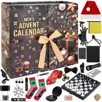ISO Calendrier de l'Avent 28298 pour hommes, noir et or