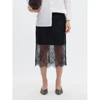 Selected Dentelle Jupe Mi-longue Femme Le noir XL