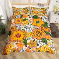 OEM Couvre-lit rétro à motifs floraux, taille King, 230x220 cm