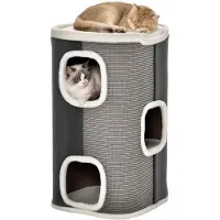 Merkloos Griffoir pour chat à trois niveaux - 74 cm - Gris et blanc - Pour petits chats