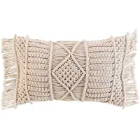 Douceur d'intérieur Housse de coussin en macramé (30 x 50 cm)