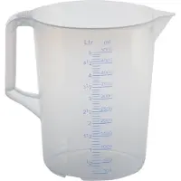 Hünersdorff Bidon gradué 5000ml polypropylène diamètre 203 x hauteur 257mm échelle bleue 100:100 transparent - 939000