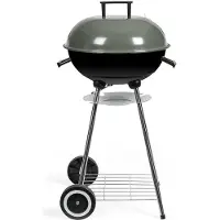 Livoo Barbecue au charbon de bois - - DOC172K - ø41 cm - Grille en acier chromé - Hauteur 69,5 cm - Poignées - 2 roues dentées