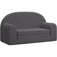 vidaXL Canapé-lit pour enfants 2 places Anthracite Peluche douce