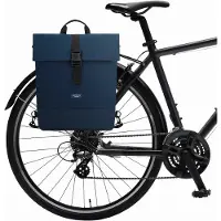 Markenlos Sacs de vélo pour porte-bagages, bleu foncé, sac de vélo 2-en-1, sac à dos et sac pour porte-bagages, imperméable