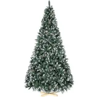 Bolt Sapin de Noël artificiel avec neige - Sapin canadien - 150cm - Avec de vraies pommes de pin - Sans éclairage