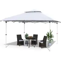 Bolt Pavillon pliable 3,6 × 3,6 m – Tente de réception pop-up avec toit, sac de transport et sacs à roulettes – Imperméable, UV50+, blanc