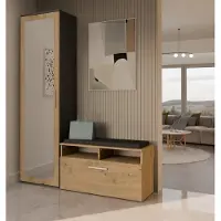 RAUMHIRSCH FURNITURE Armoire de vestiaire pratique DUO avec miroir et étagères