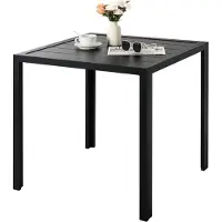 Bolt Happyment Table de jardin - Table à manger d'extérieur - Rectangulaire - Aluminium & WPC - 75x75x73 cm - Noir