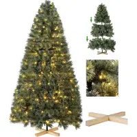 Bolt Sapin de Noël artificiel 180cm - Spar avec éclairage LED - 510 branches - PVC & PE - Avec support en bois - Réaliste & ignifugé